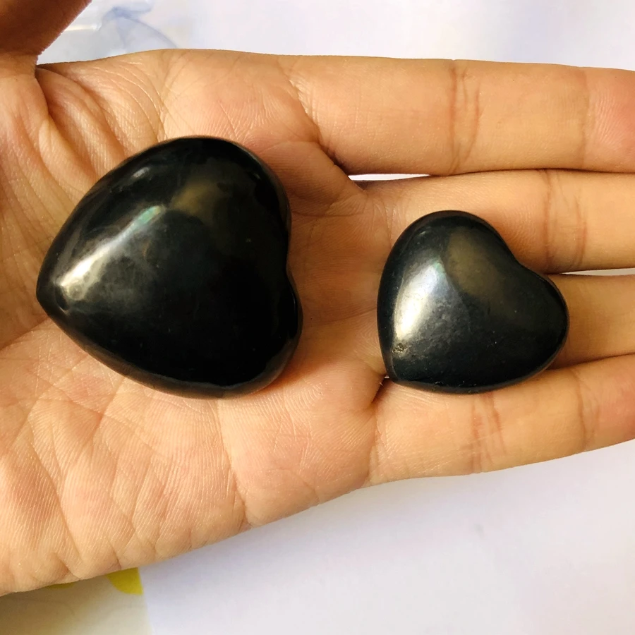 

Russia Shungite!Natural Shungite Massage stick 30mm,40mm Hearts Healing Stone,Energy Stone,Healing Chakra Balancing
