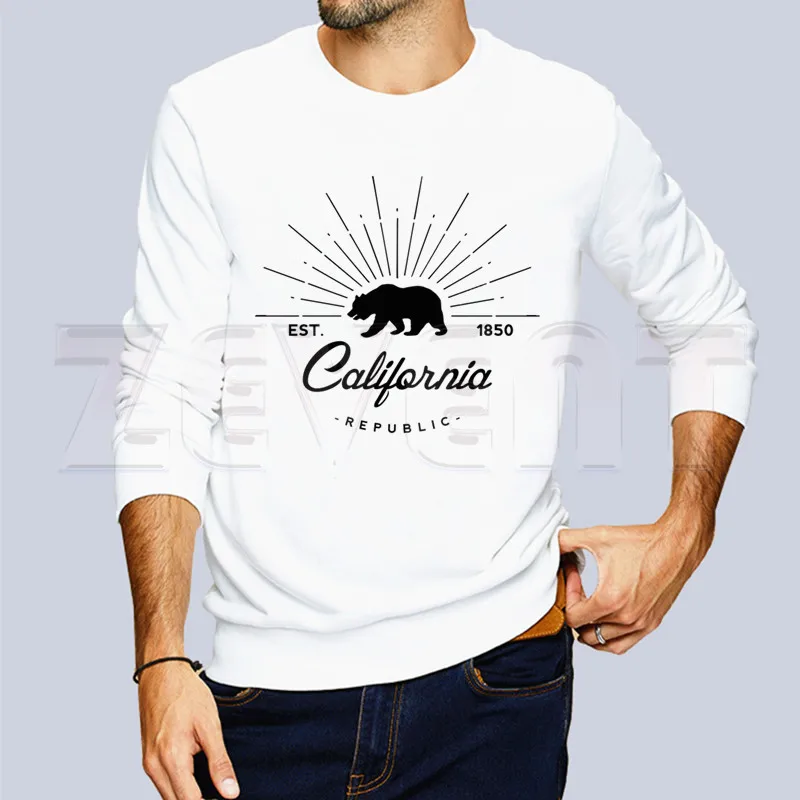 Калифорнийская Республика Винтаж Калифорнийский медведь Модные мужские