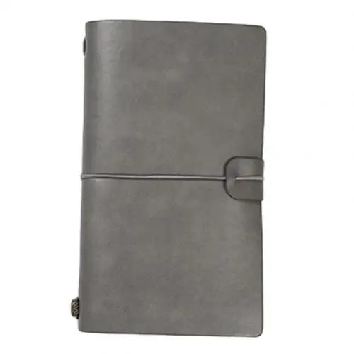 Серый New Diary Notebook Agenda With Faux Leather Cover Loose Leaf Note Bookfor School Stationery or Traveler - Цвет: Серый