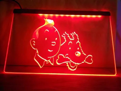 G129 Tintin и заснеженные Приключения комикс Новый светодиодный неоновый