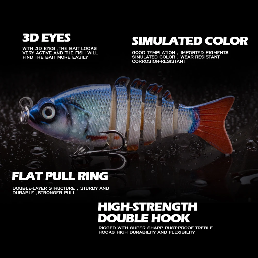 5 см/2 г мини Мульти соединенная Swimbait рыболовная приманка набор 6 сегментов Гибкая
