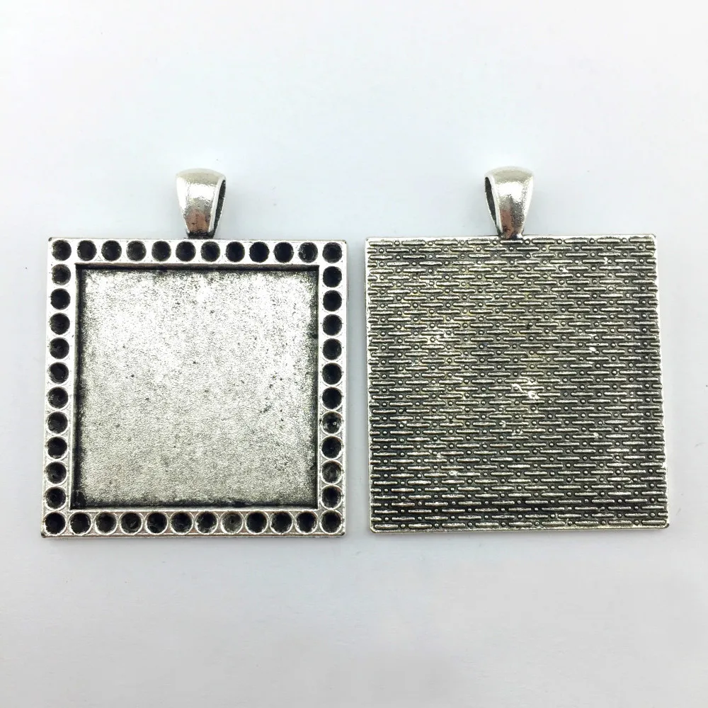 

5pcs/lot 30mm Necklace Pendant Setting Antique Bronze Silver Glass Cabochon Blank Base Supplies for Jewelry Finding T1004