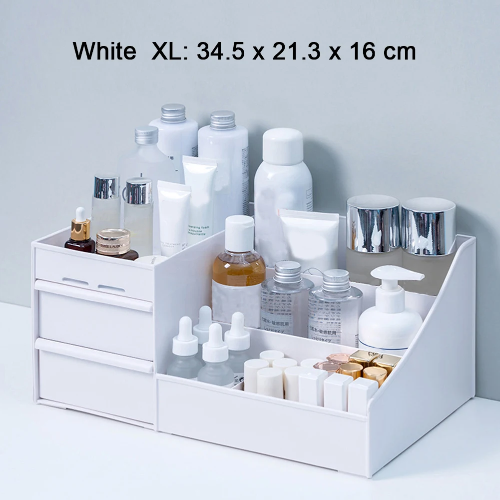 Ящик для хранения косметики вместительный пластиковый ящик органайзер макияжа