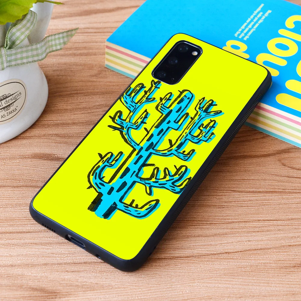 

For Samsung Galaxy Cactus azul Soft TPU border Samsung Galaxy Case