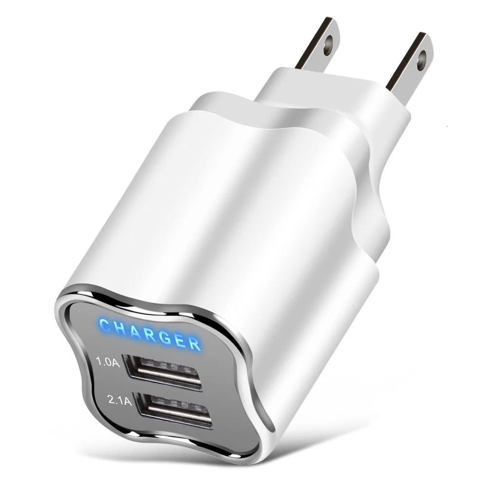 Двойной Порты и разъёмы USB Зарядное устройство 5V 2.1A настенный адаптер мобильного телефона Зарядное устройство для samsung s9 Xiaomi Tablet Портативный usb для зарядки телефона
