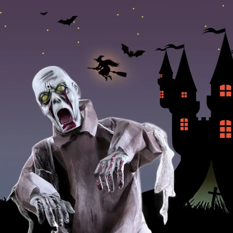 

Electronic Swing Ghost Ornaments Scary Halloween Ghost Doll for front Yard Patio