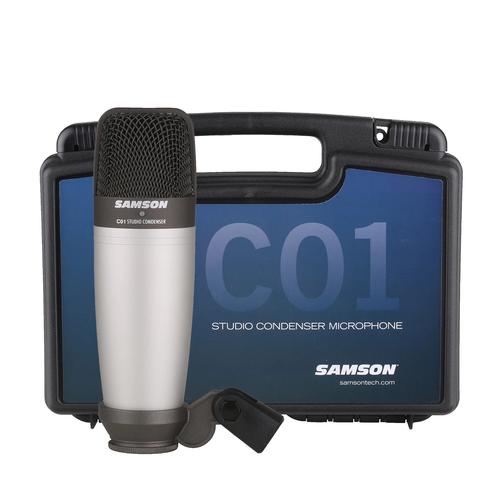

SAMSON C01 Large-Diaphragm Cardioid Condenser XLR Microphone Professional Studio Mic Plastic Carry Case for Streaming Podcasting