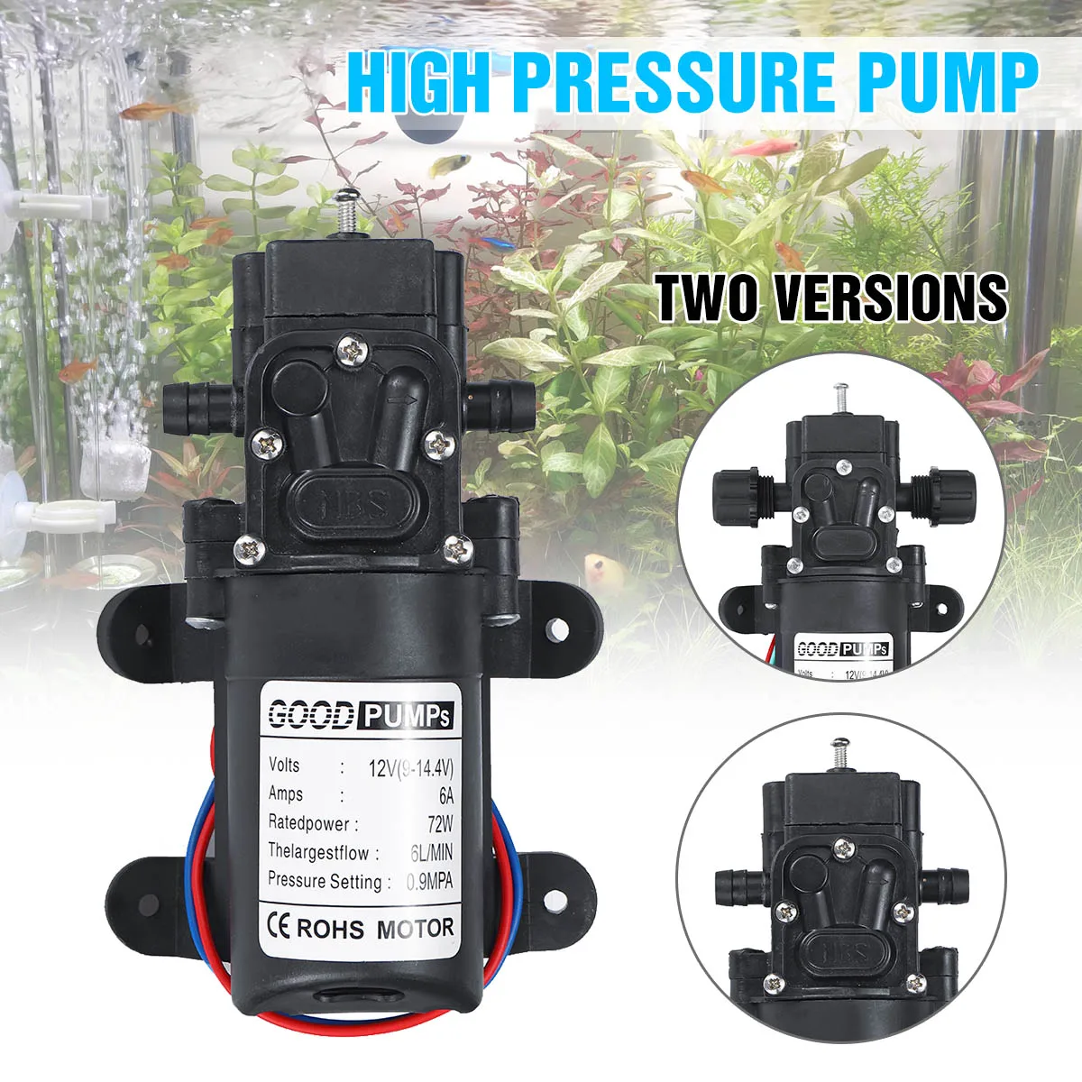 Насос для мойки автомобиля миниатюрный помпа высокого давления с автоматическим