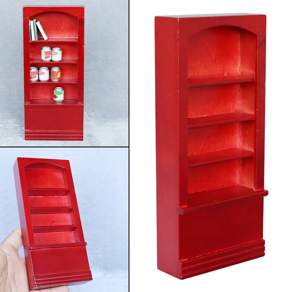 

Birch Wood Simulation 1:12 Dollhouse Bookcase Bookshelf for Display Cabine