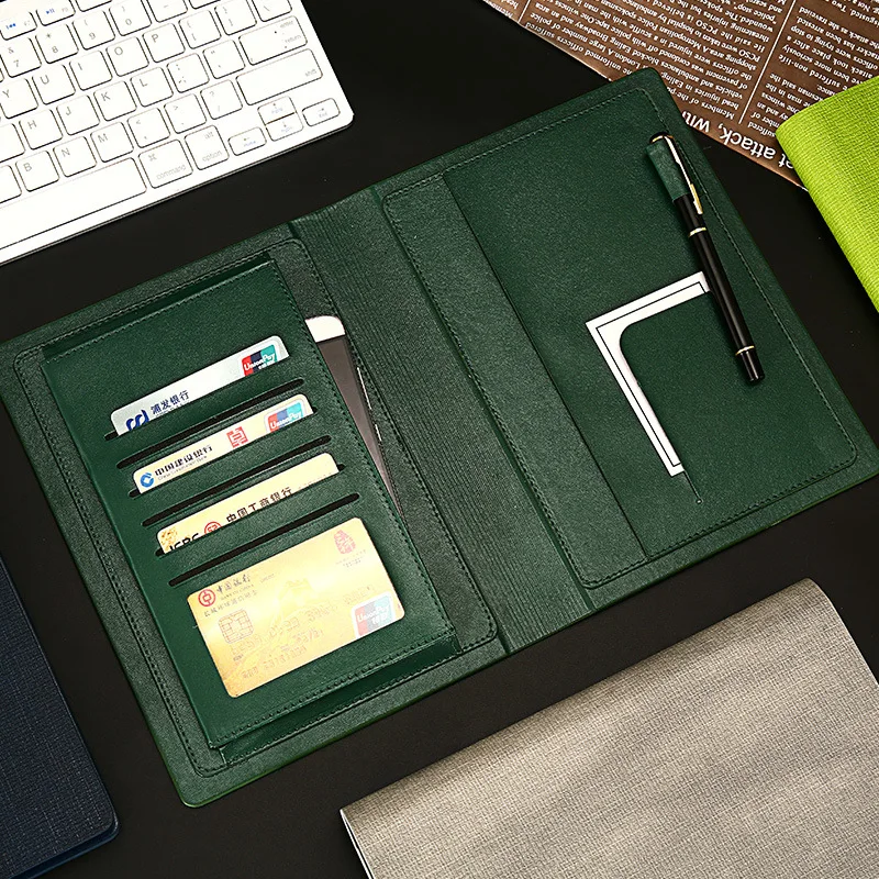 Чехол книжка A5 для бумаг держатель карт деловой кожаный Органайзер органайзер