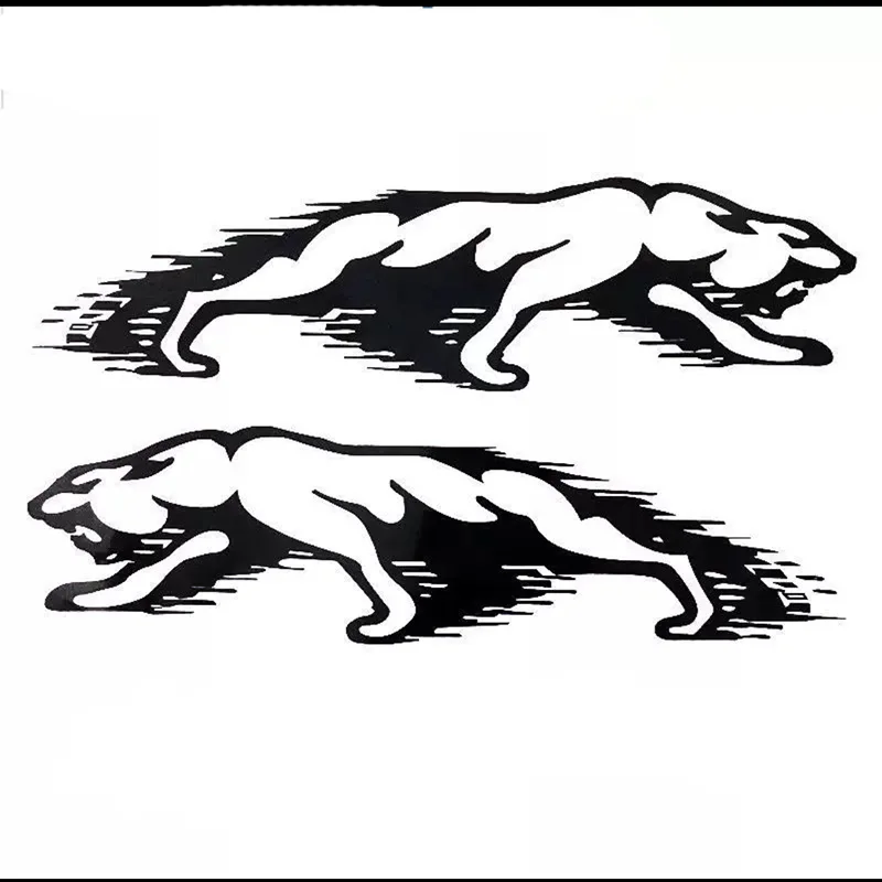

Car 3D Stickers 2PCS Walking Leopard Cheetah Creative Funny Decals For Doors Auto Tuning Styling Waterproof Modified car sticker