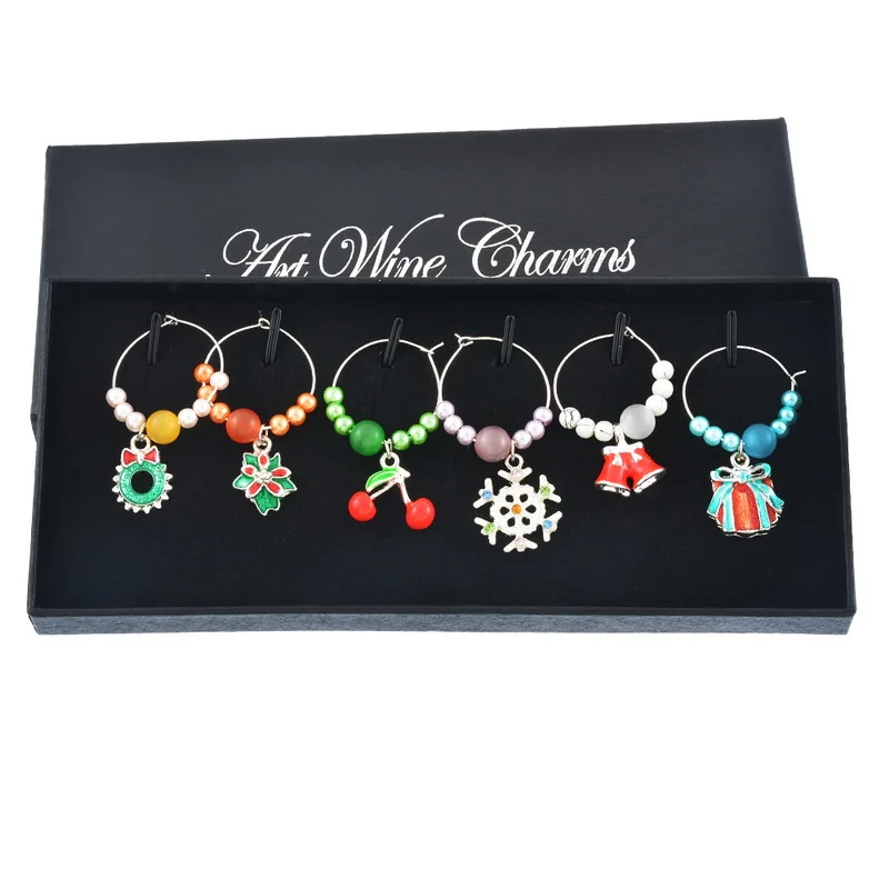 Hoomall металлические подвески для вина с эмалью 6 шт./кор. рождественские украшения