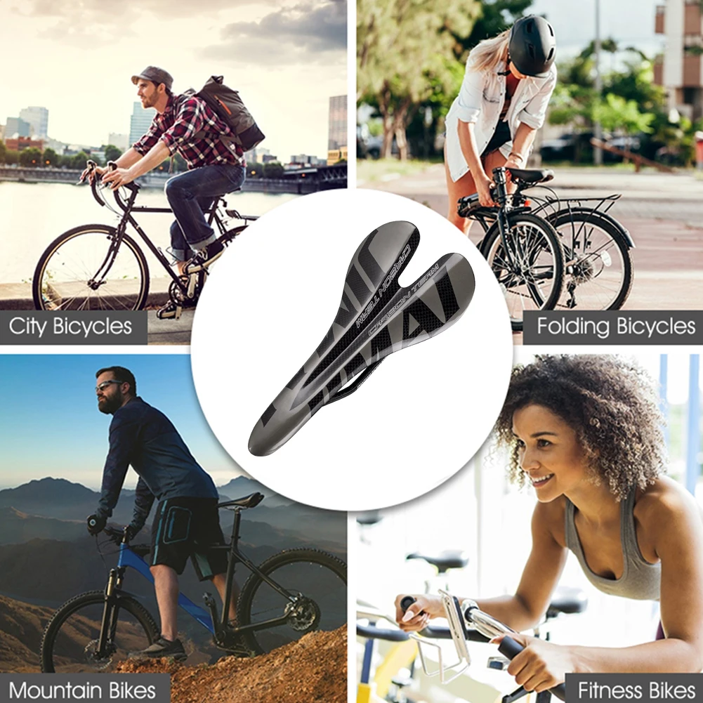 

Bike Saddle Mountain Road Bike Mat with Full Carbon Fiber Hollow Ergonomic Breathable Bicycle Saddle Cycling Parts