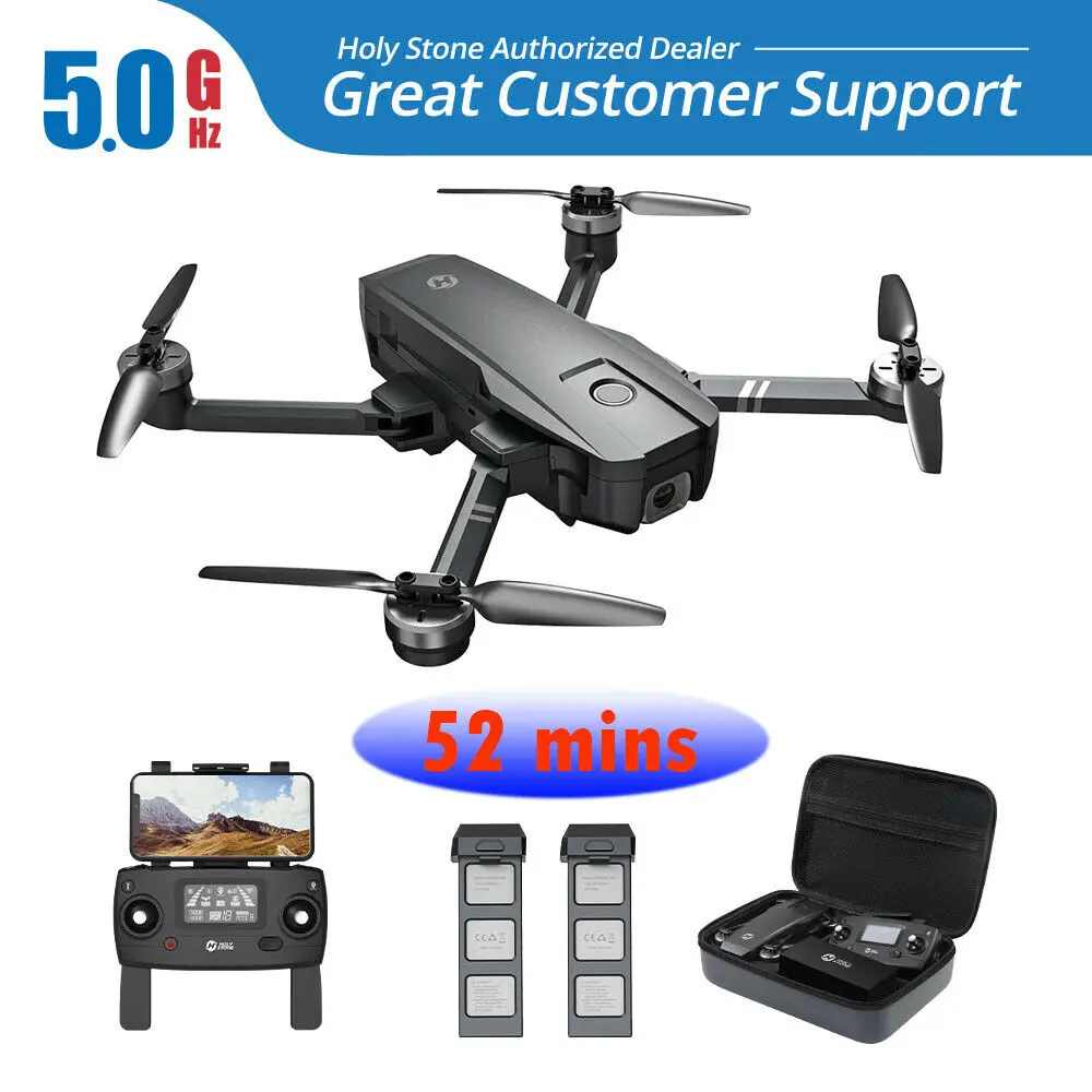 Holy Stone-Dron con estabilizaci&oacute;n de imagen el&eacute;ctrica, cuadric&oacute;ptero con GPS, 5G, FPV, Motor sin escobillas, 4K, UHD, HS720E(HS105) EIS-0