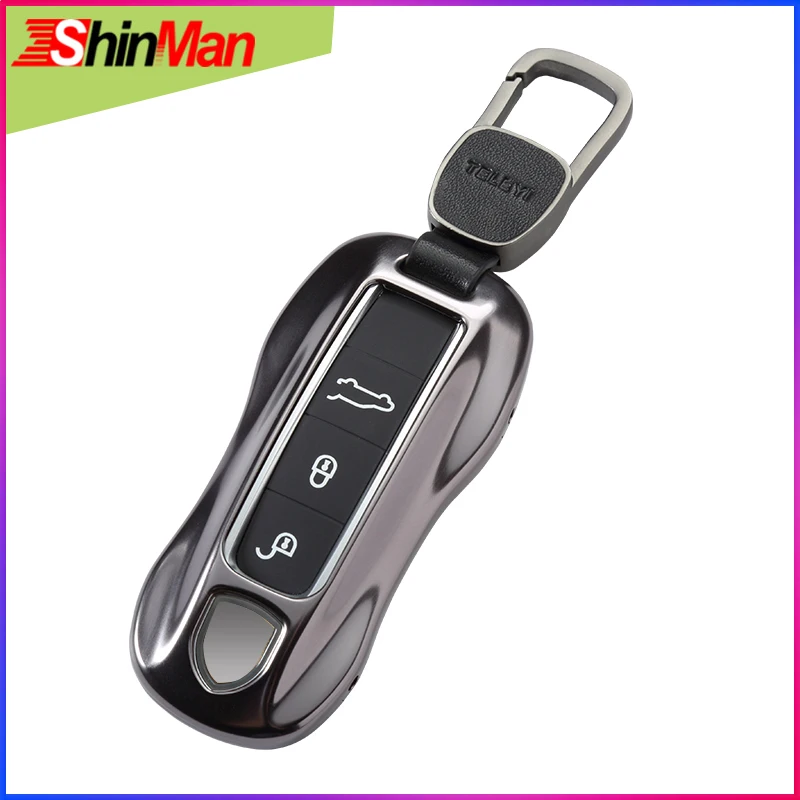 

ShinMan High quality Aluminum Alloy Remote key Car key Cover CAR key Case For Porsche Panamera 2017-2018 keychain Accessories