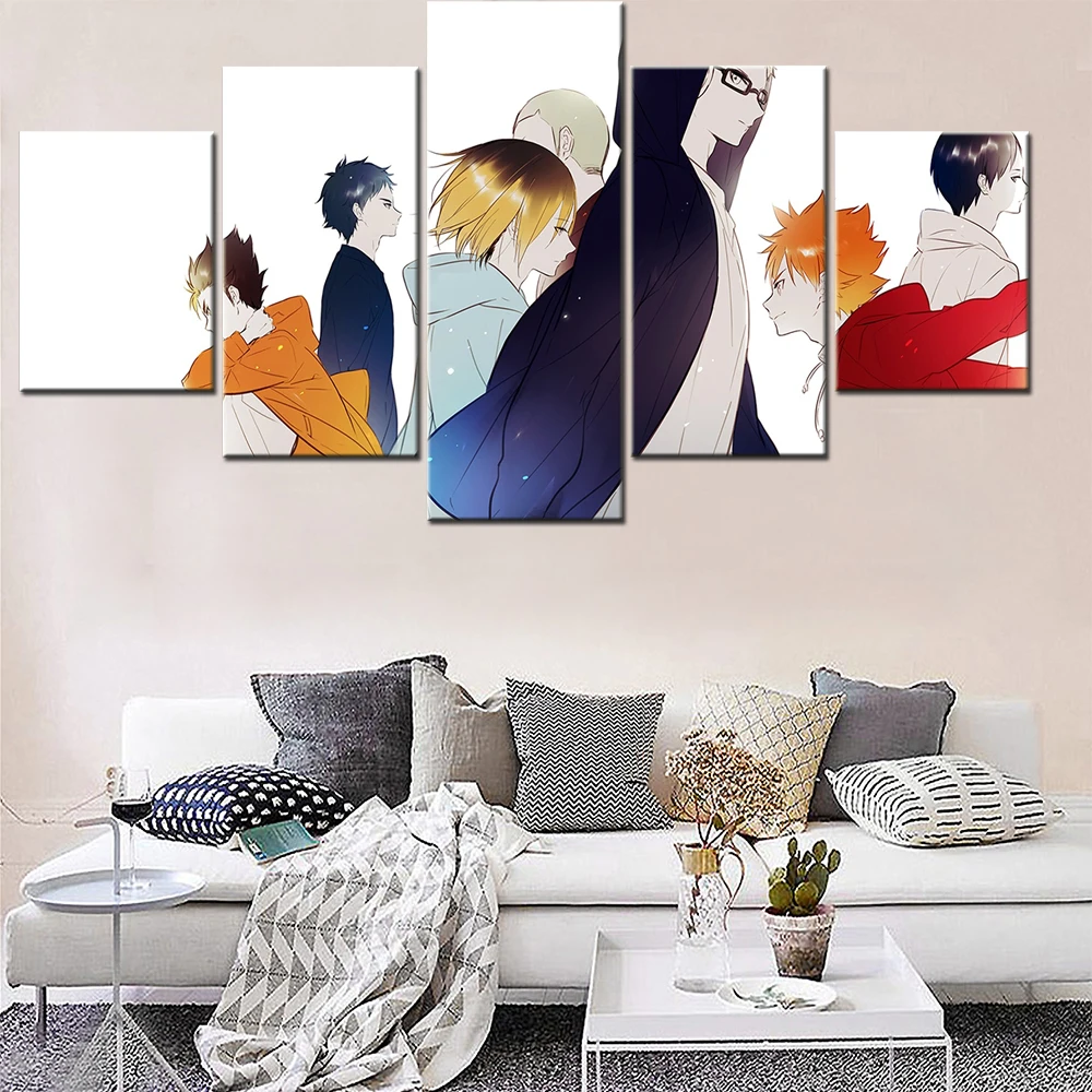

5 Piece Japan Anime Figure Karasuno High Students Canvas Wall Art Pictures Home Decoration Teenager Paintings Living Room Wall