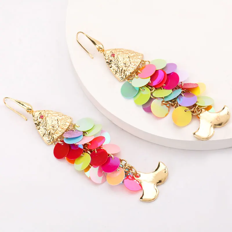 Pauli Manfi новые уникальные креативные полимерные Подвесные серьги в форме рыбы