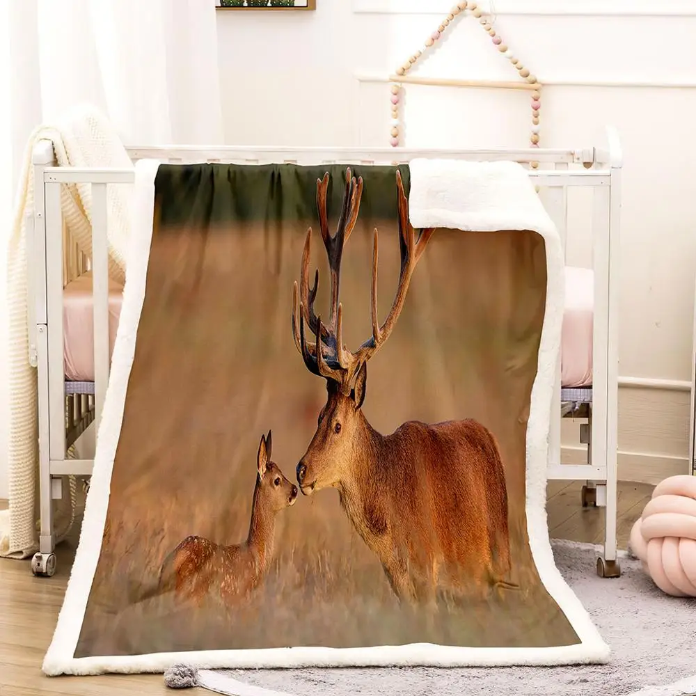 Irisbell плед на кровать с изображением животных мира оленя диван 3D животное Принт