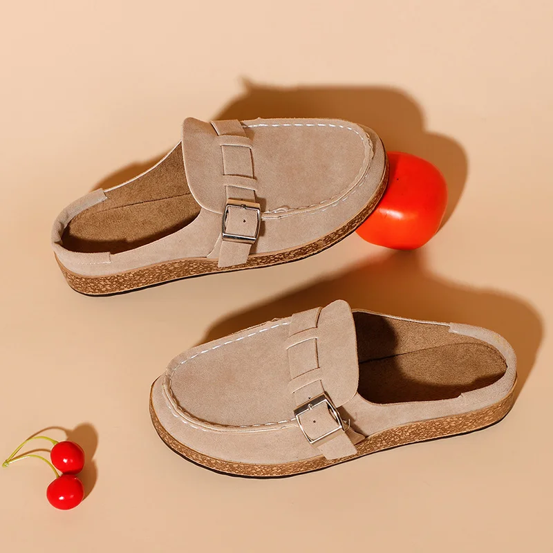 Летние винтажные туфли на плоской подошве Женские повседневные лоферы с пряжкой
