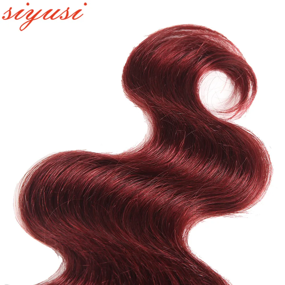 

SIYUSI Brazilian Body Wave Human Hair Weave Bundles Color 2# 4# 27# 30# 99J# Human Hair Weaving Burgundy Bundles Extensions