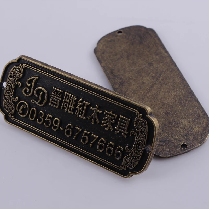 (100 шт./лот) винтажные гальванические металлические накладные бирки для багажа и
