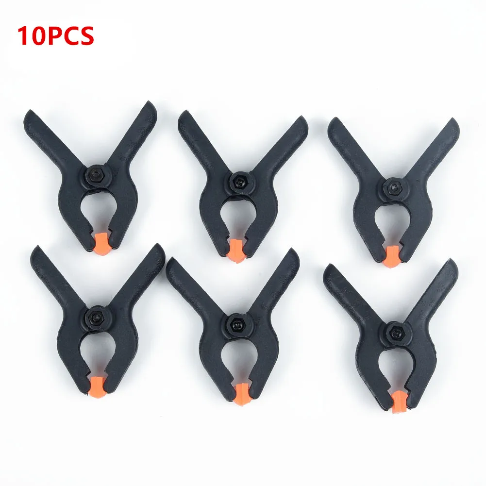 

10Pcs Plastic Spring Clamps Grips Clips 2 inch Woodworking Fixing Clamp Tooling Black Hand Tool Parts