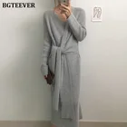 BGTEEVER элегантное Бандажное женское платье-свитер, осенне-зимнее облегающее женское Трикотажное вечернее платье, облегающее длинное платье 2019