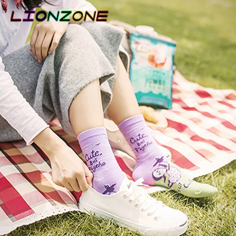 LIONZONE 2018 осень новый цветочный дизайн женские счастливые носки брендовые