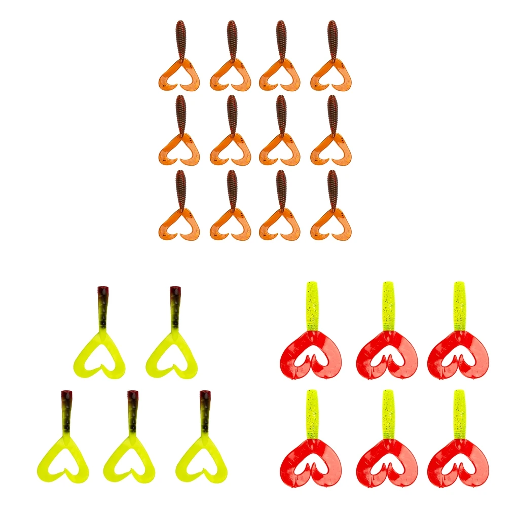 Приманка двуххвостовая из червей мягкие рыболовные приманки (ребристый дизайн)