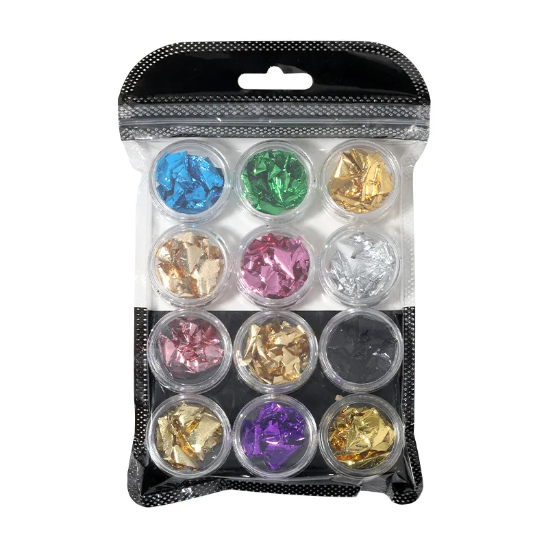 

Nail Art Mixed Gold and Silver Colorful Gold Foil Paper Shiny Metal Foil Full Coverage Nail Transfer Paper Nail Art Decoration