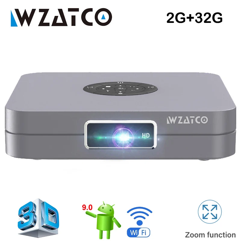 

WZATCO D1 3D DLP Projector Android 5G WIFI 300inch Home Cinema support Full HD 1920x1080P 32GB Video Beamer MINI Projector