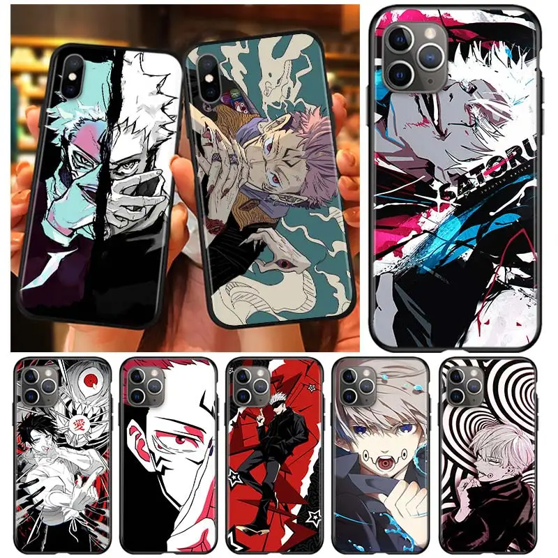

Jujutsu Kaisen Satoru Gojo anime Black Soft TPU For Apple iPhone 13 12 11 SE XS XR X 7 8 6 5 S mini Plus Pro MAX 2020 Phone Case