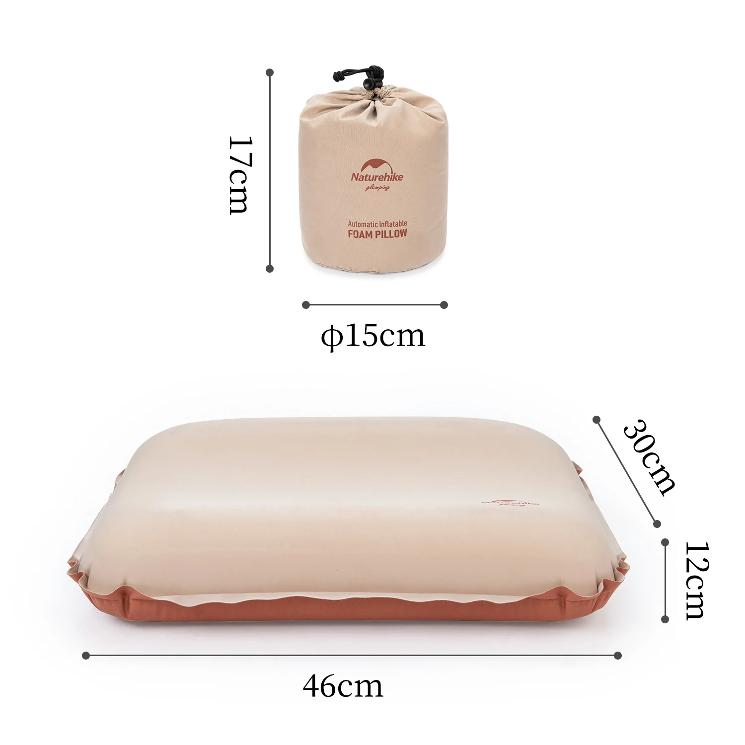 Надувная подушка Naturehike Outdoor 3D Comfortable Silent Foam Pillow для походов и путешествий с легким хранением.
