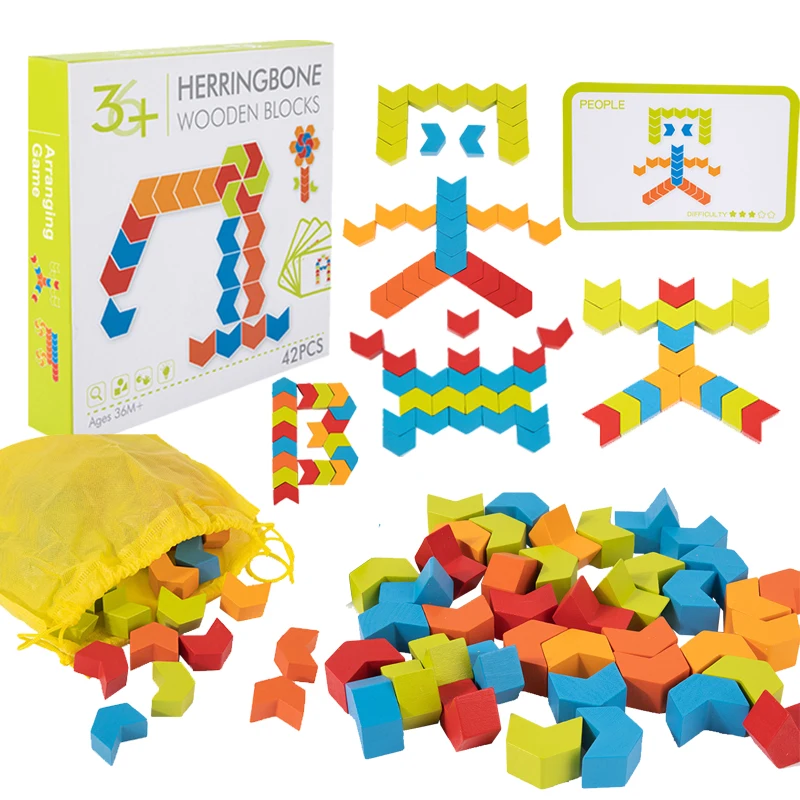 Фото Детская трехмерная головоломка большие блоки подходящая форма для игр