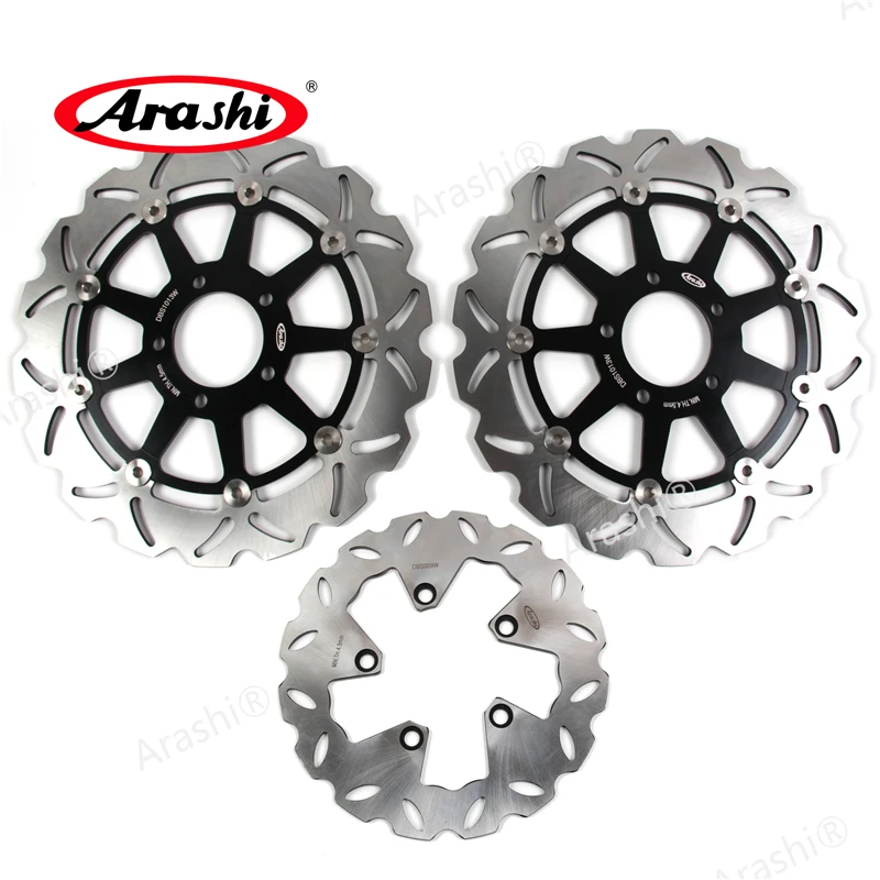 Black Front Rear Arashi 1 комплект для SUZUKI GSXR 1300 1999-2007 ЧПУ передние и задние тормоза дисковые роторы HAYABUSA GSX-R GSXR 1300 99 00 01 02 03 04 05 06 07 - Цвет: Black Front Rear