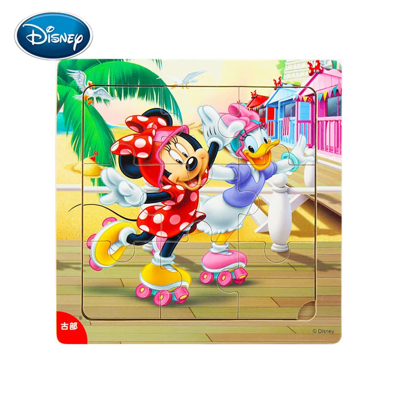 Disney 9 шт/16 шт Белоснежка/София/Микки Минни/замороженная Романтика деревянная коробка головоломка 2-3-4-5 лет детская головоломка