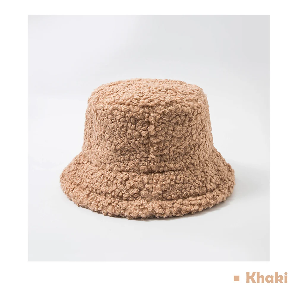 

7 Colors Artificial Fur Warm Female Cap Faux Fur Bucket Hat For Women Outdoor Activities Leisure Hat Panama Lady fall Winter Cap