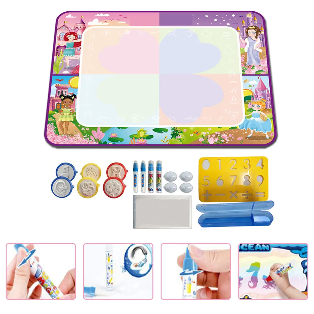 

Toddles Board Pen Water Doodle Mat 100x80cm Kids Painting Large Magic Drawing Educational Toys Coloring Children Craft