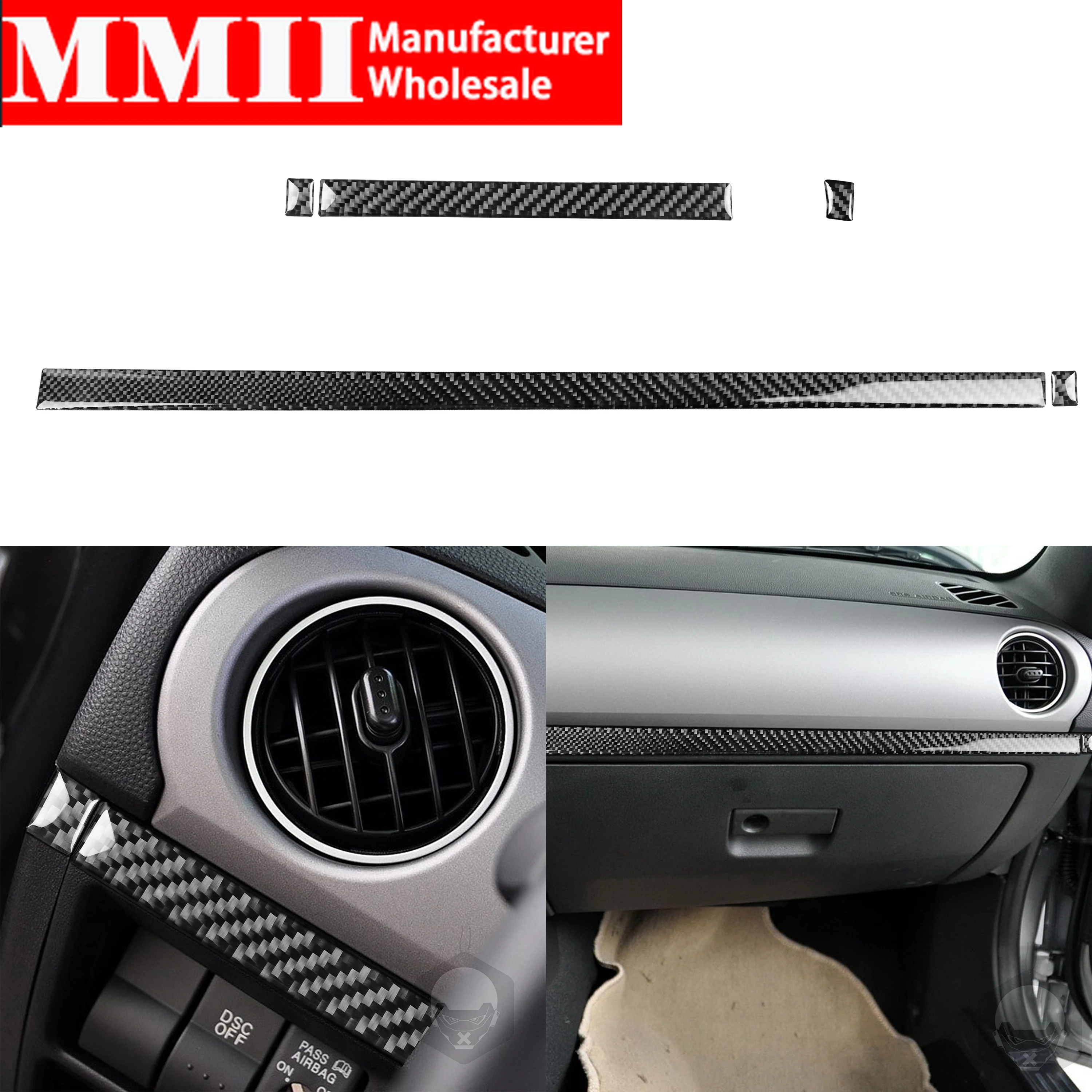

Carbon Fiber For Mazda MX-5 Miata 2009-2015 Dashboard Trim Strips MX5 NC Roadster Interior Sticker Tuning Car Accessories 5Pcs