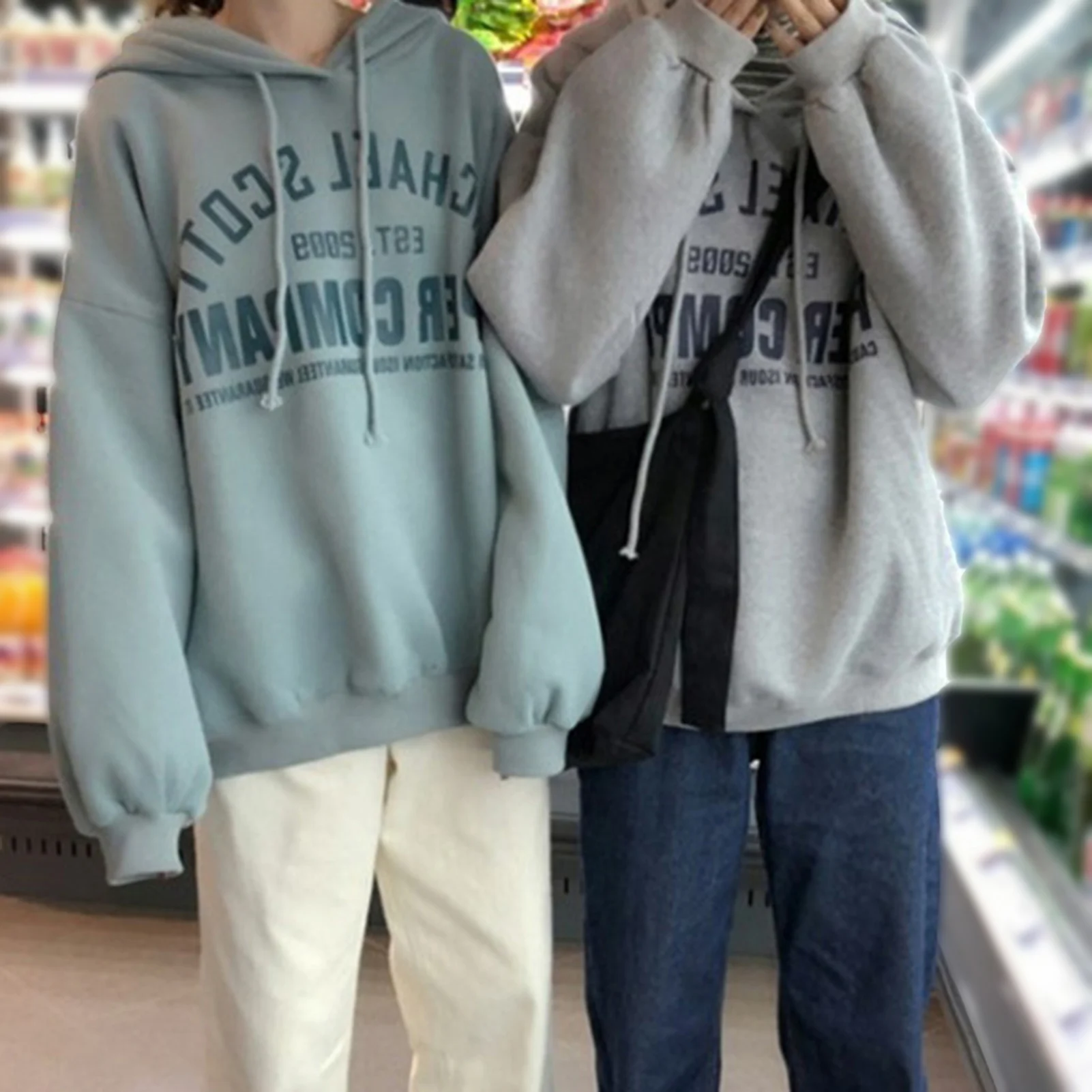 Autumn winter Harajuku sweatshirt Letters print womens hooded pullover tops Plush Oversized women's hoodies casual women Clothes