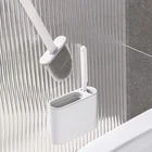 Щетка для унитаза, новая щетка для унитаза из ТПР с держателем, набор силиконовых щетин для пола, инструмент для очистки ванной комнаты, настенные аксессуары для унитаза