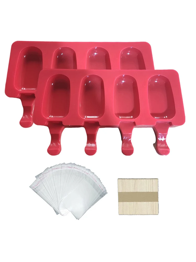 

DIY Baking Ice Cream Ice Cream Popsicle Silicone Mold Set Popsicle Maker With Cover,50 Sticks,50 Popsicle Bags