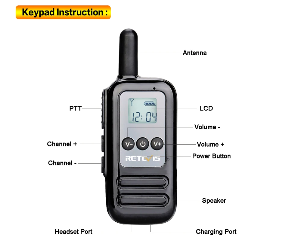 2 шт. RETEVIS RT65/665 мини рация UHF PMR/FRS Радио рация VOX TOT Scan двухстороннее радио Портативная радиостанция