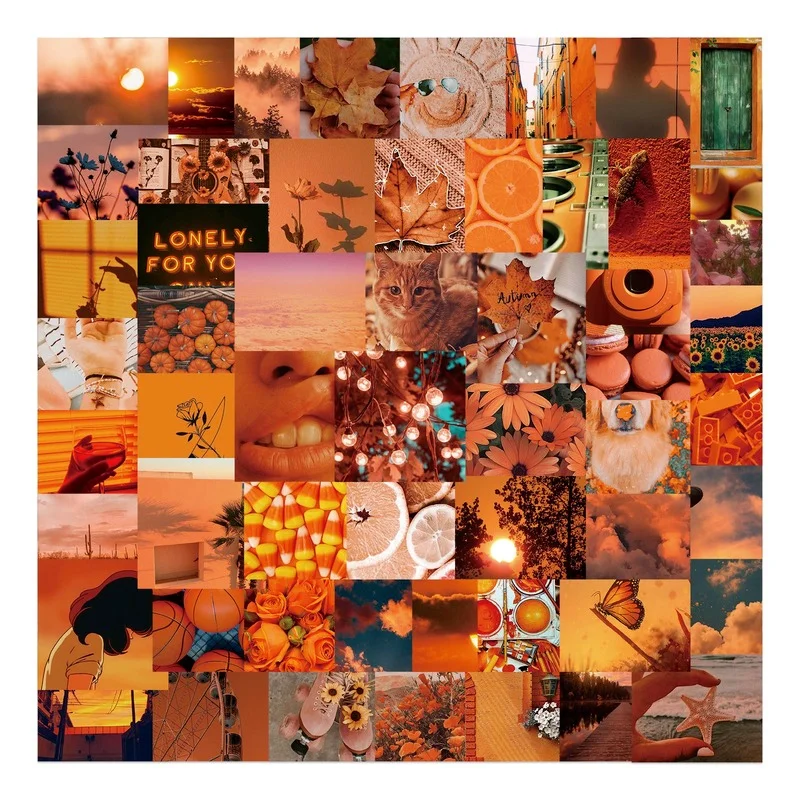 

10/50 PCS Cartoon Orange Sunset Landscape Stickers Aesthetic Laptop Guitar Skateboard Graffiti Decal Phone Sticker Diy Kids Toy