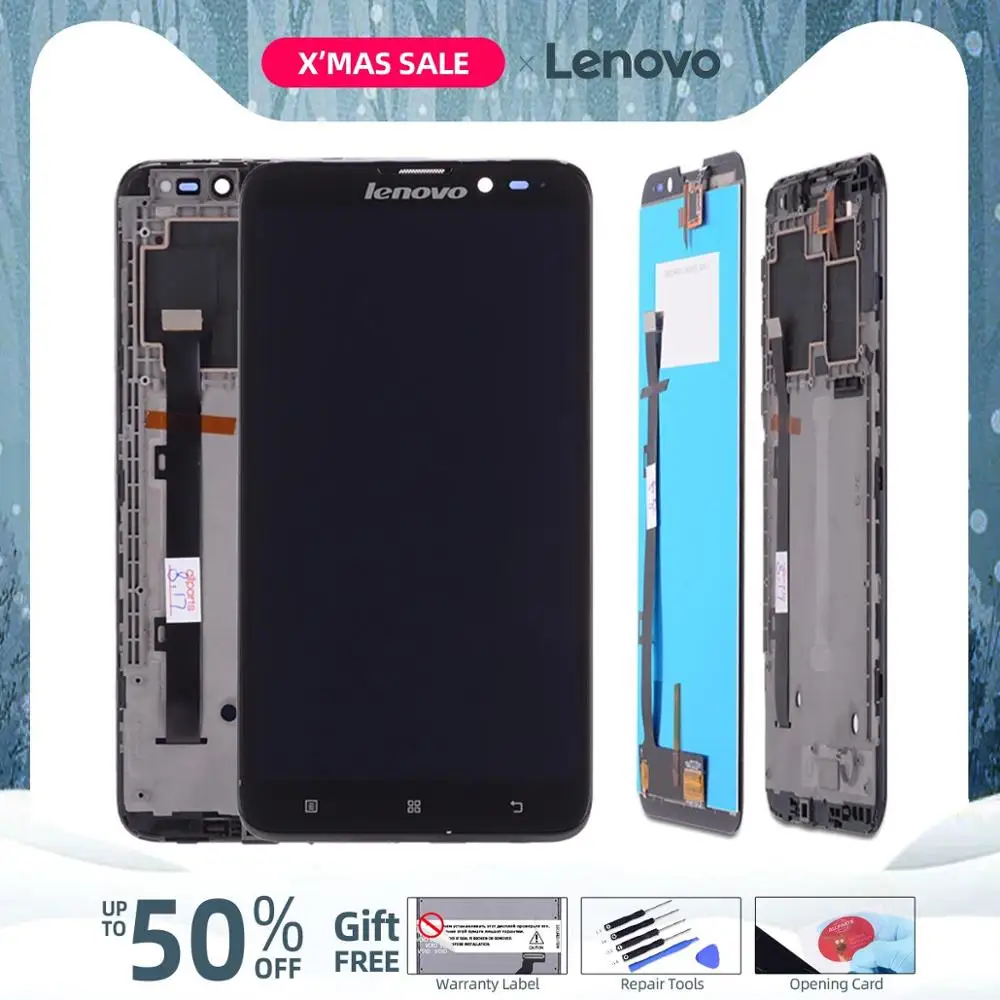 Дисплей для Lenovo S939 LCD в сборе с тачскрином на рамке черный