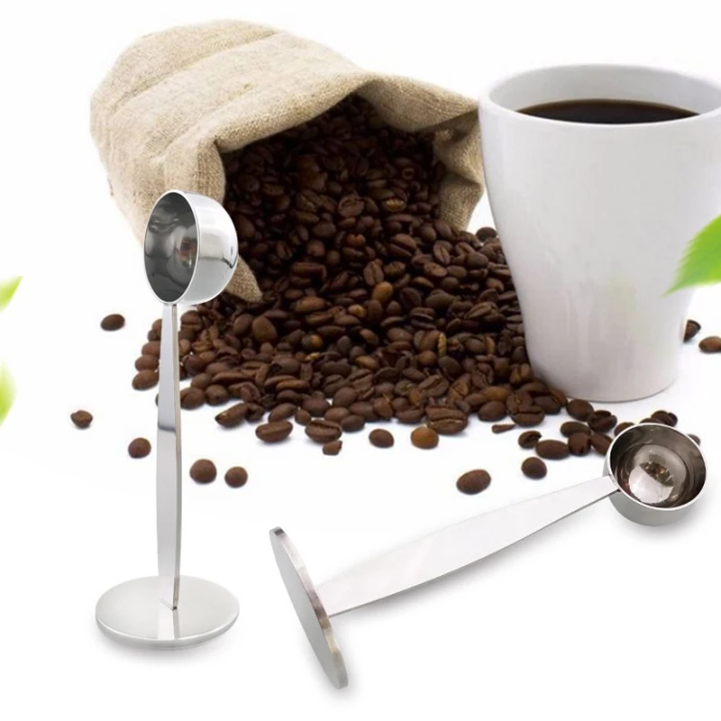 

2 In 1 Stainless Steel Dual Purpose Spoon Coffee Tamper Measuring Spoon Kitchenware FHJ889