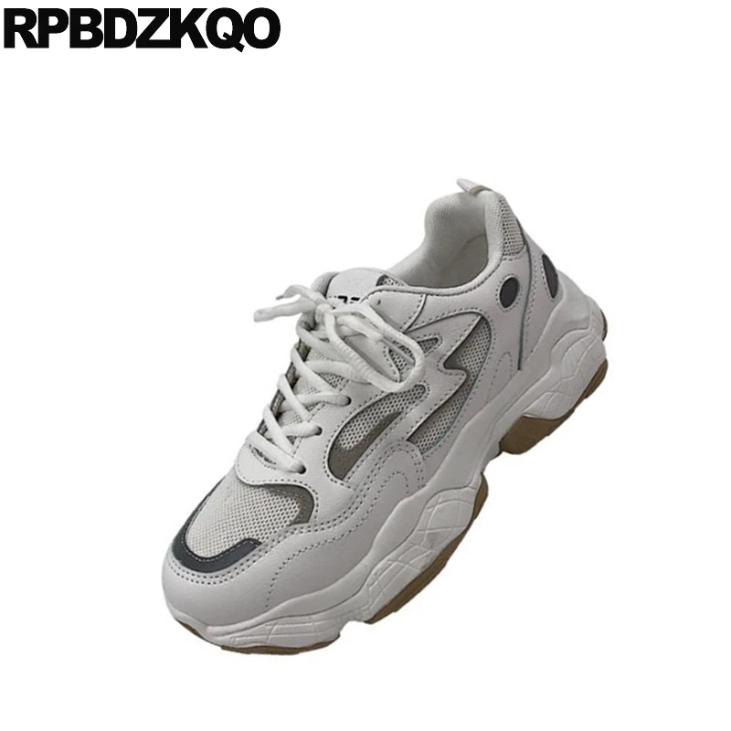 Кроссовки на платформе дышащие со шнуровкой толстая подошва Creepers | Обувь