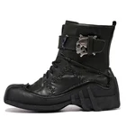 Мужские армейские ботинки с черепом, черные ботинки из натуральной кожи, большие размеры 10 #2010D50, зима 2019
