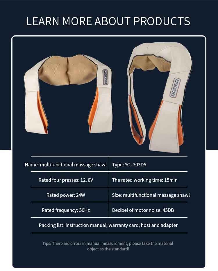 

Massage Shawl Back Neck Shoulder Body Massager Infrared Heated Kneading Car/Home Massager