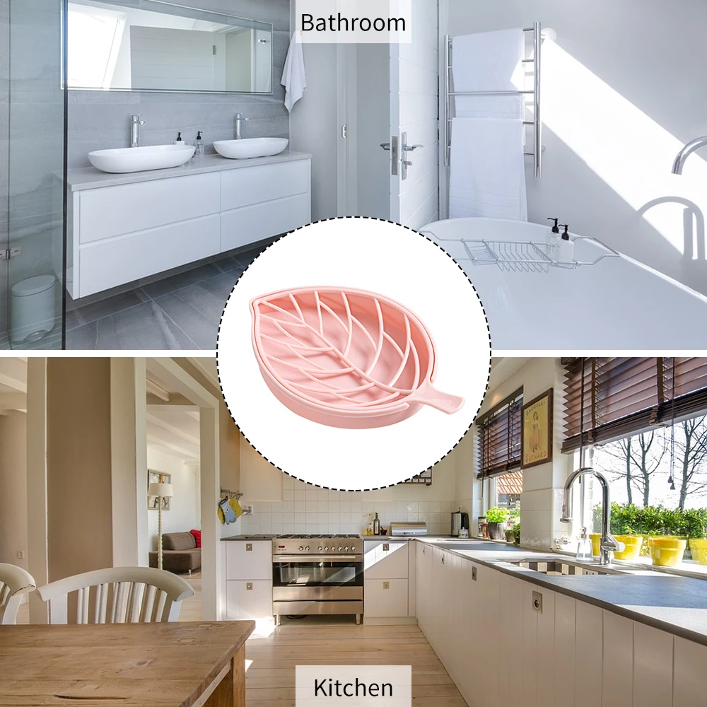 1 шт. двойной слой лист форма Слива мыльница контейнер для хранения Портативный